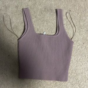 Purple cropped tank top size medium